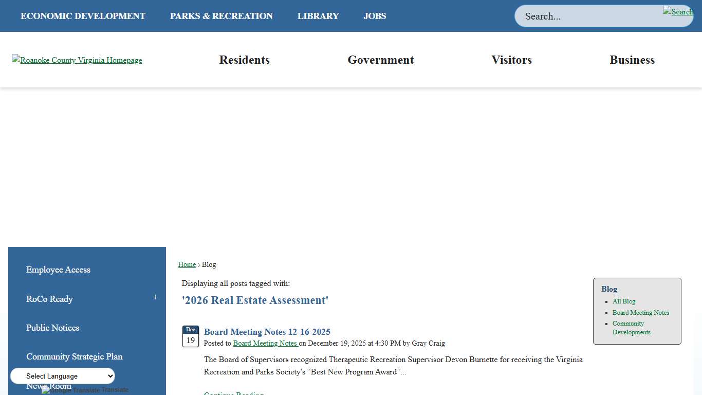 Blog • Roanoke County, VA • CivicEngage